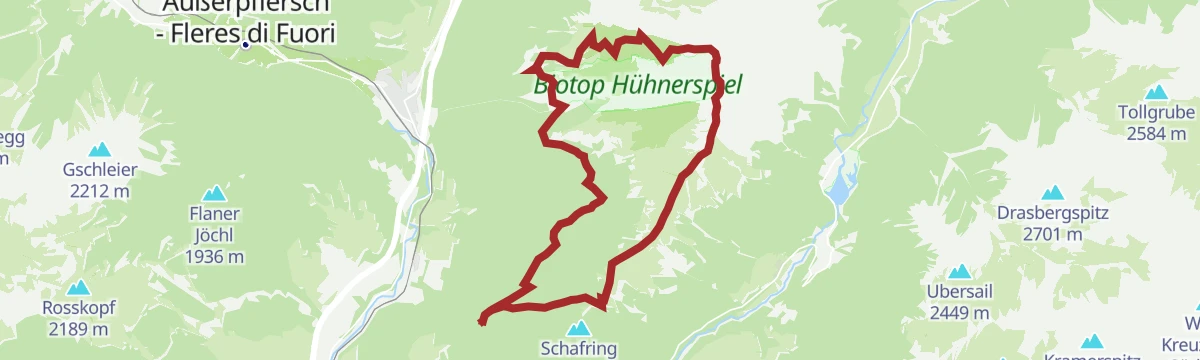 Route map: Saun-Weißspitz-Amthorspitze circular tour
